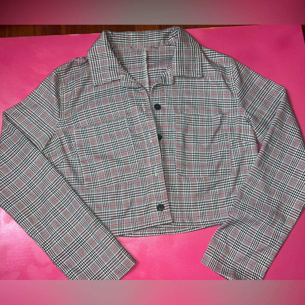 Plaid two piece pants set